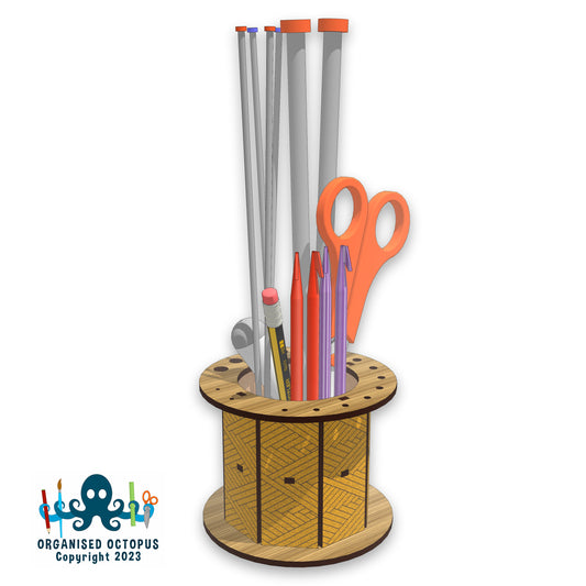 Tidy Cotton Reel with Needle Gauge (Orange)