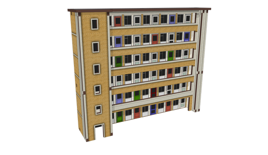 Block of Flats with Walkway and Optional Garage Insert