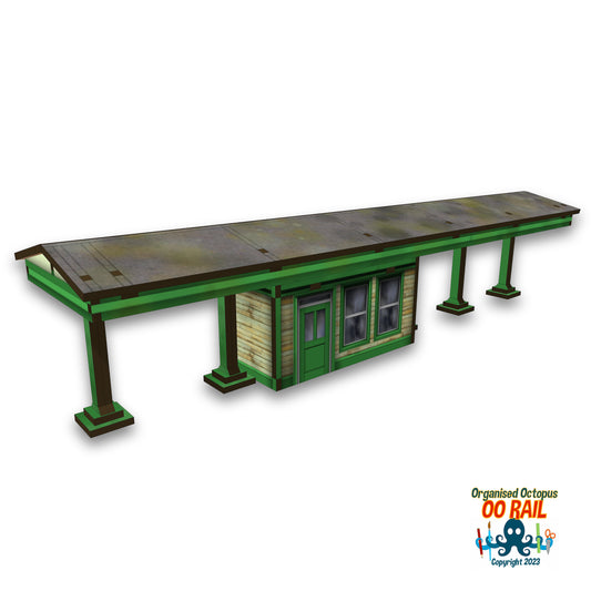 OO Scale 1900s Style Station Platform Canopy with Waiting Room