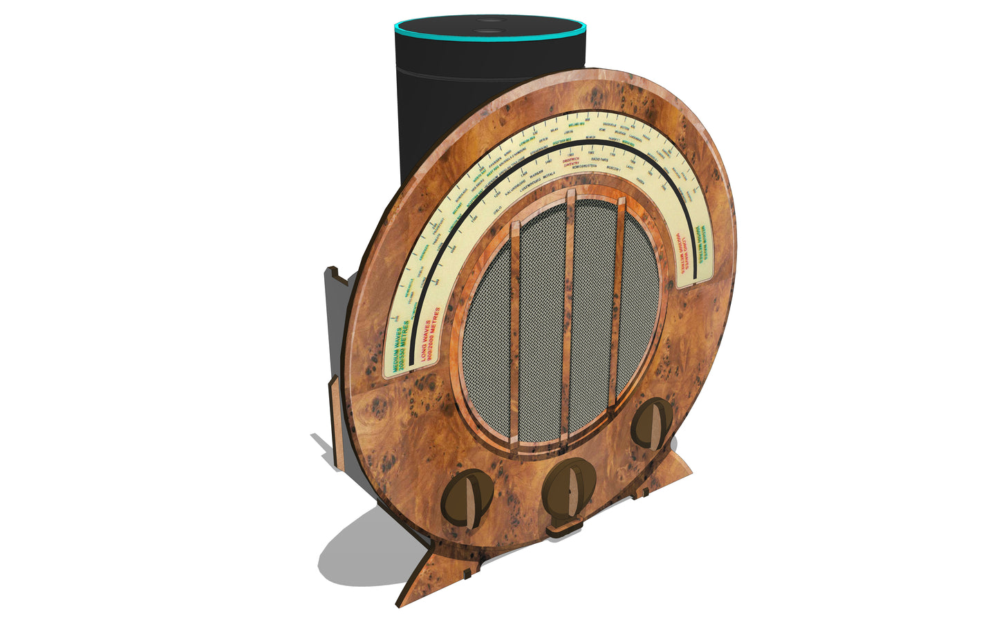 Tidy 1940s Radiogram (Bur-Walnut effect print)