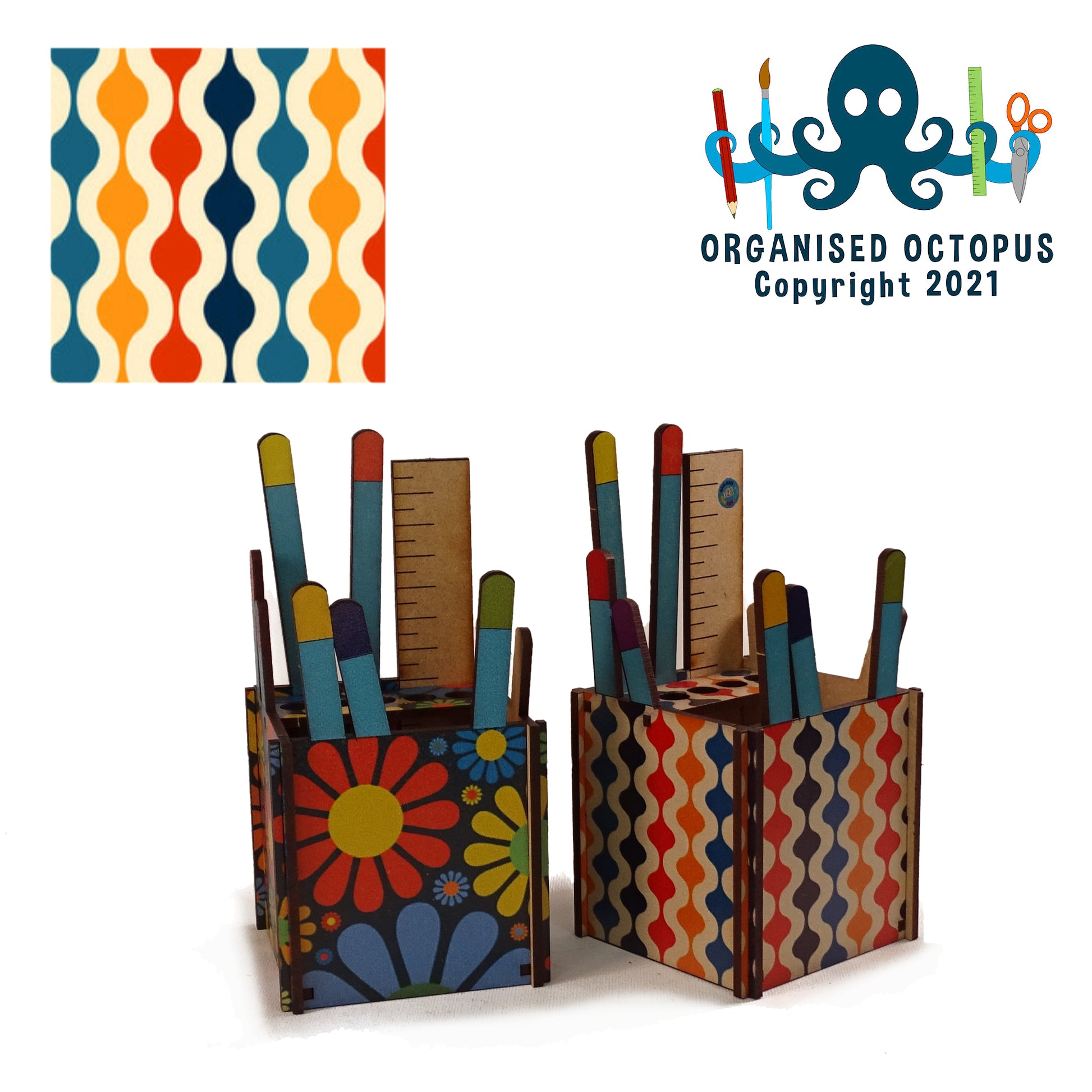 Harlequin Pattern Pen Pot