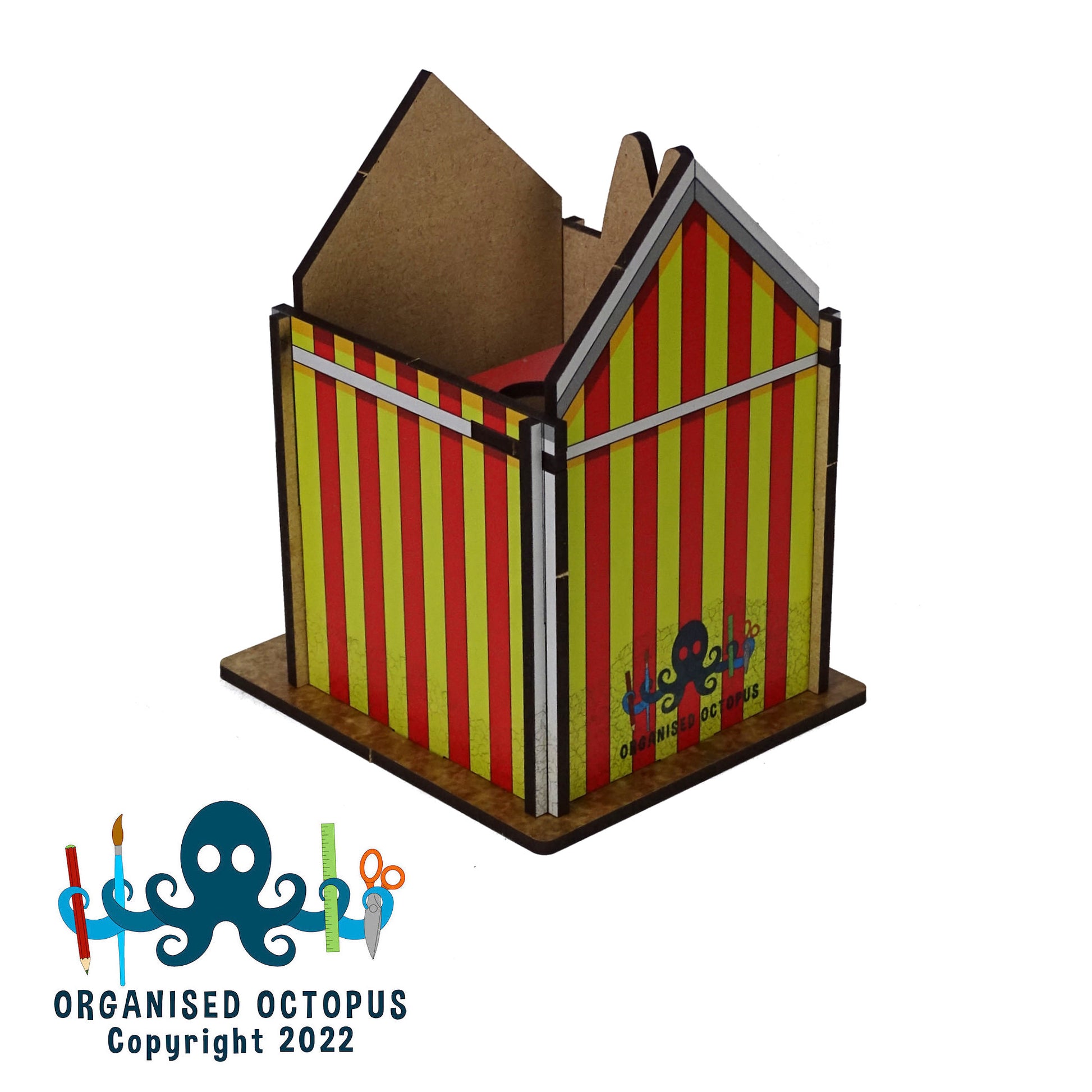 Surf Shack Beach Hut - Red and Yellow Stripes