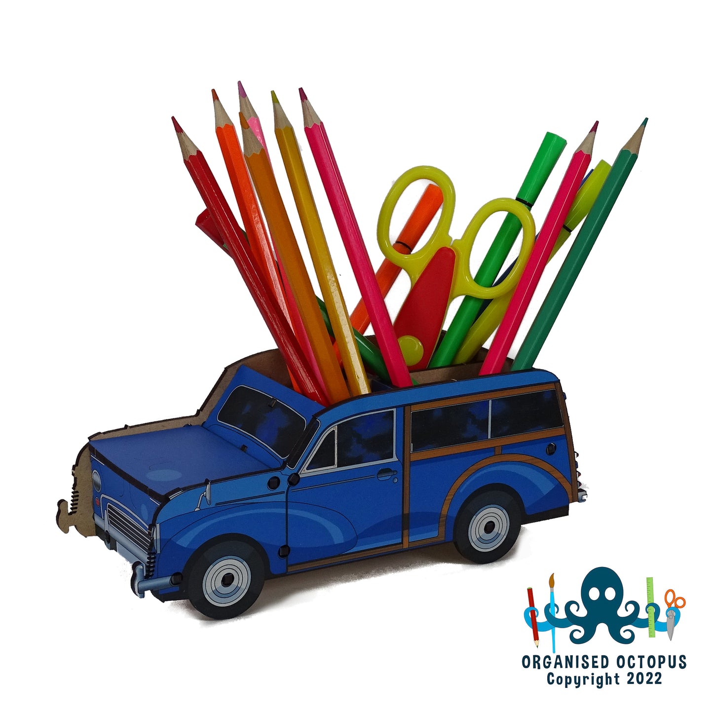 Blue Morris Traveler with lift up bonnet