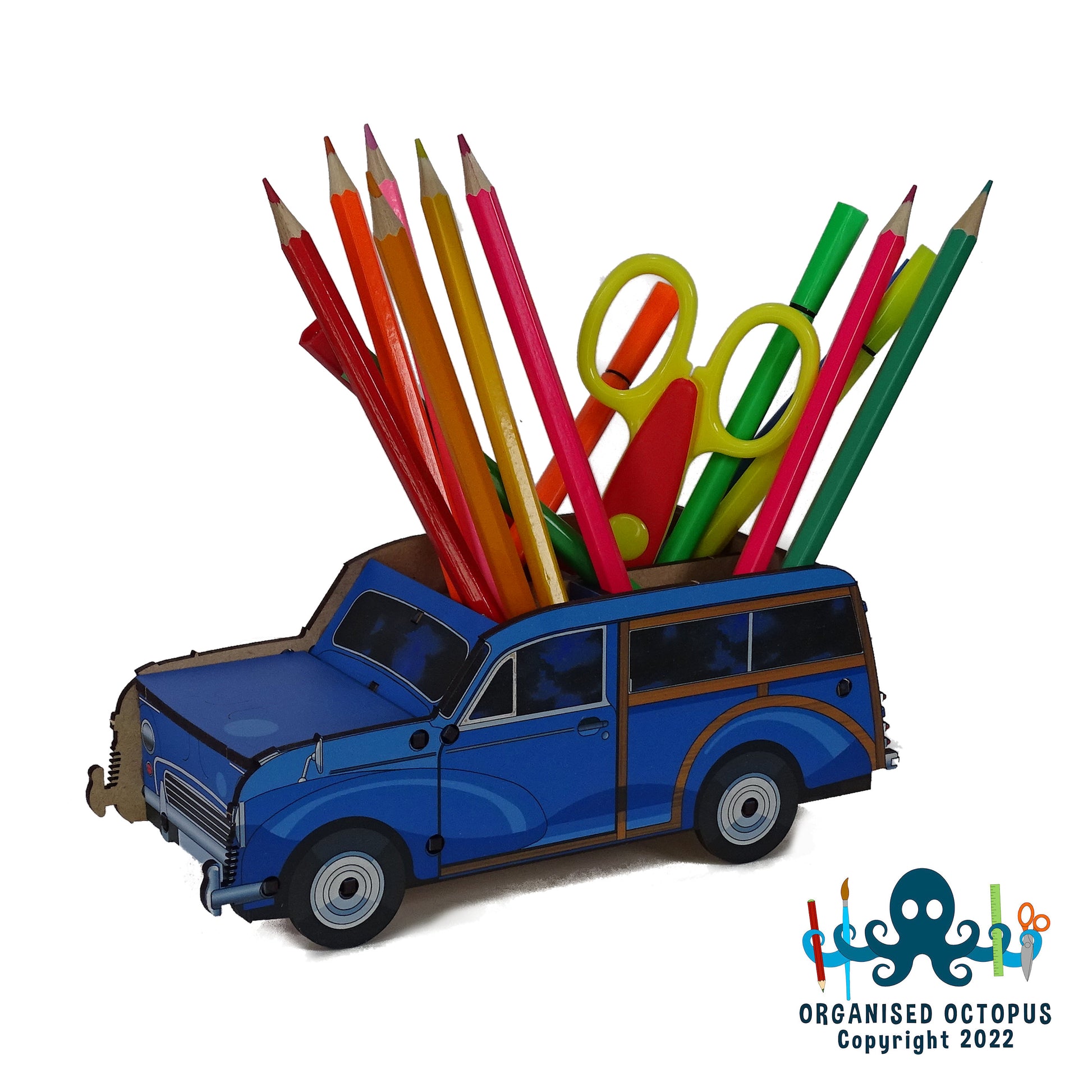 Blue Morris Traveler with lift up bonnet