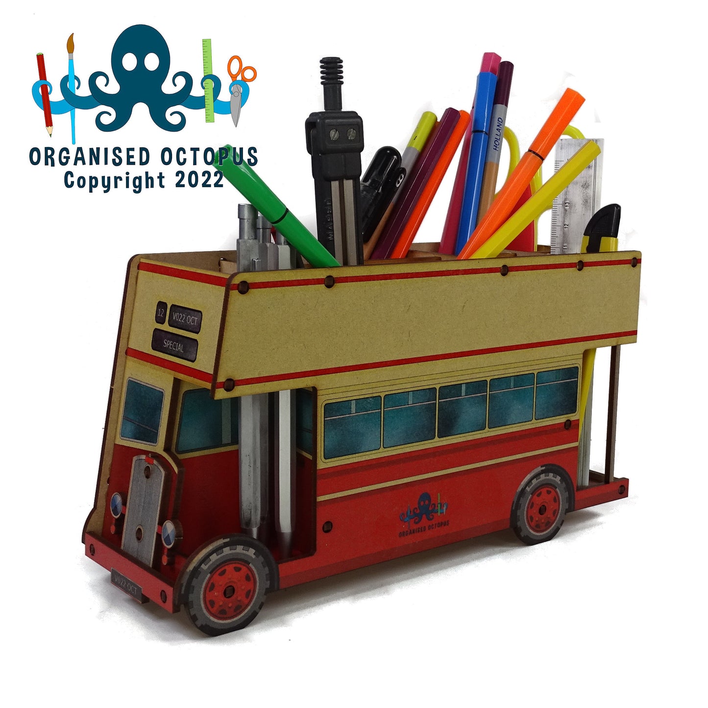 Open Top Double Decker Bus - Red and Cream