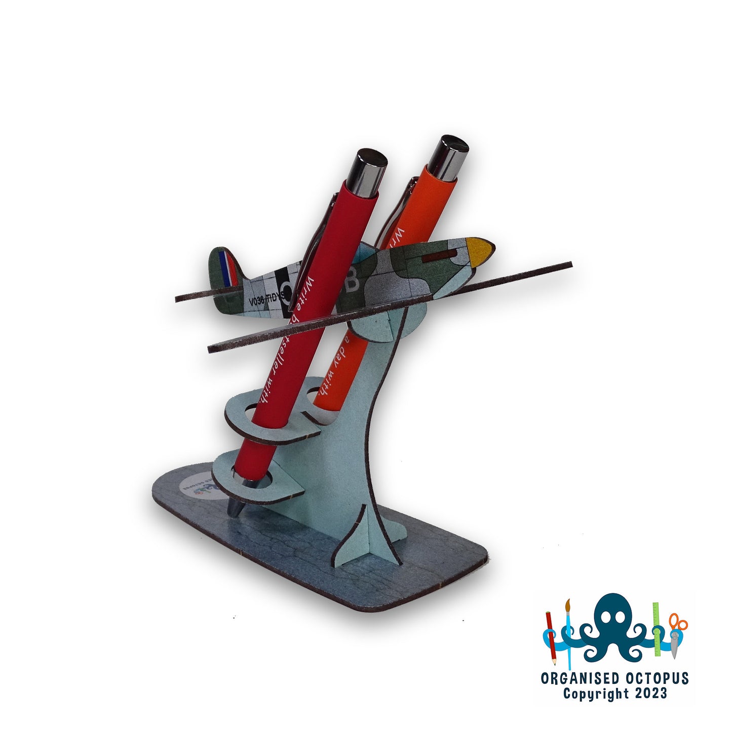 Super Marine Spitfire Pen Holder (Green - Grey)