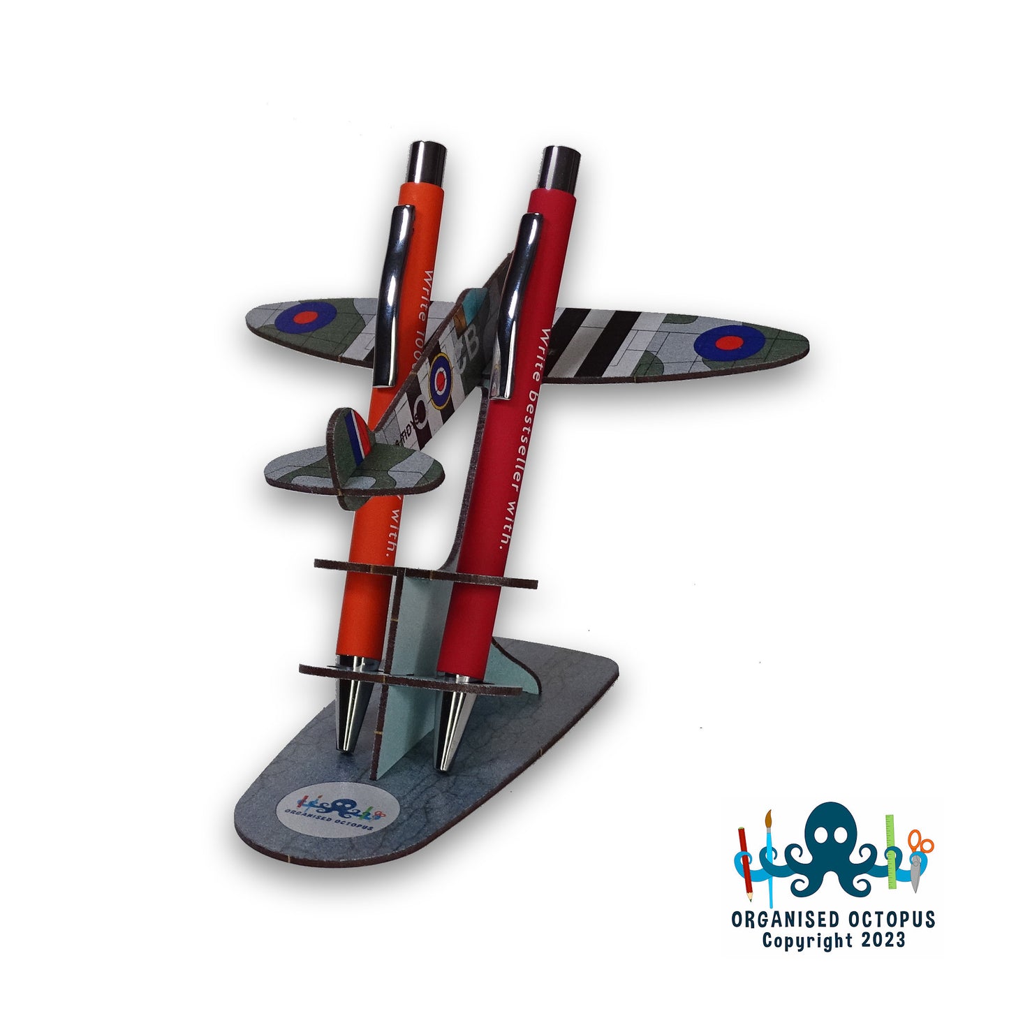 Super Marine Spitfire Pen Holder (Green - Grey)