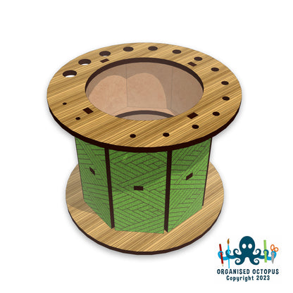 Tidy Cotton Reel with Needle Gauge (Green)