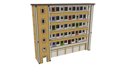 Block of Flats with Walkway and Optional Garage Insert