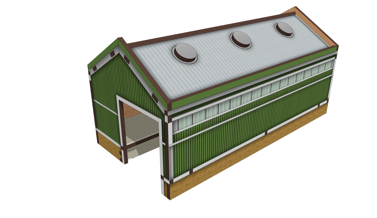 Modern Single Track Shed (Long)