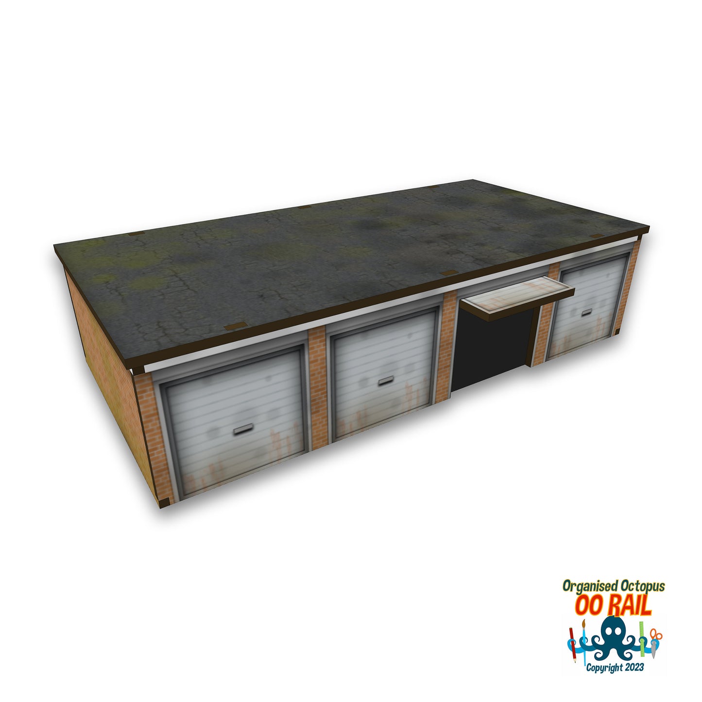 00 Scale Garage Block (4 Garages)