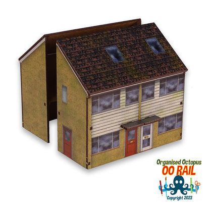 OO Scale 1980s White Clap Board Semi-Detached Houses