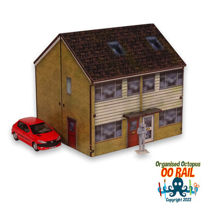 OO Scale 1980s White Clap Board Semi-Detached Houses