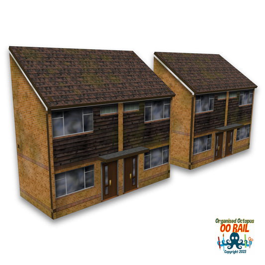 OO Scale 1990s Dark Plank Back to Back Houses