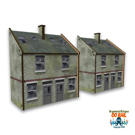 OO Scale 1900s Style Stone Houses