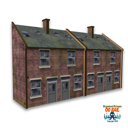 OO Scale 1900s Style Brick Houses