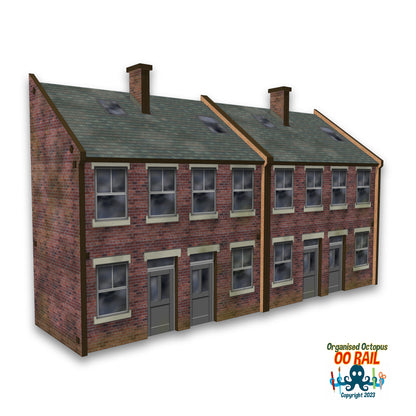 OO Scale 1900s Style Brick House Fronts