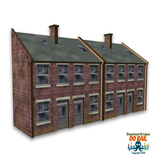 OO Scale 1900s Style Brick House Fronts