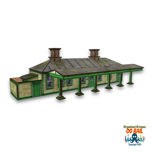 OO Scale 1900s Style Timber Railway Station with Canopy