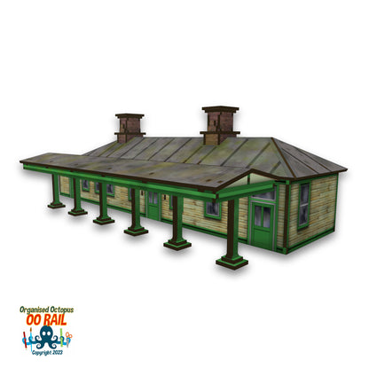 OO Scale 1900s Style Timber Railway Station with Canopy