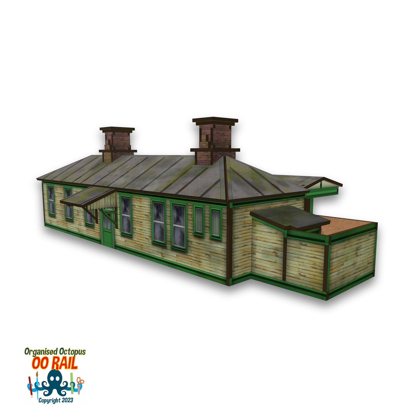 OO Scale 1900s Style Timber Railway Station with Canopy