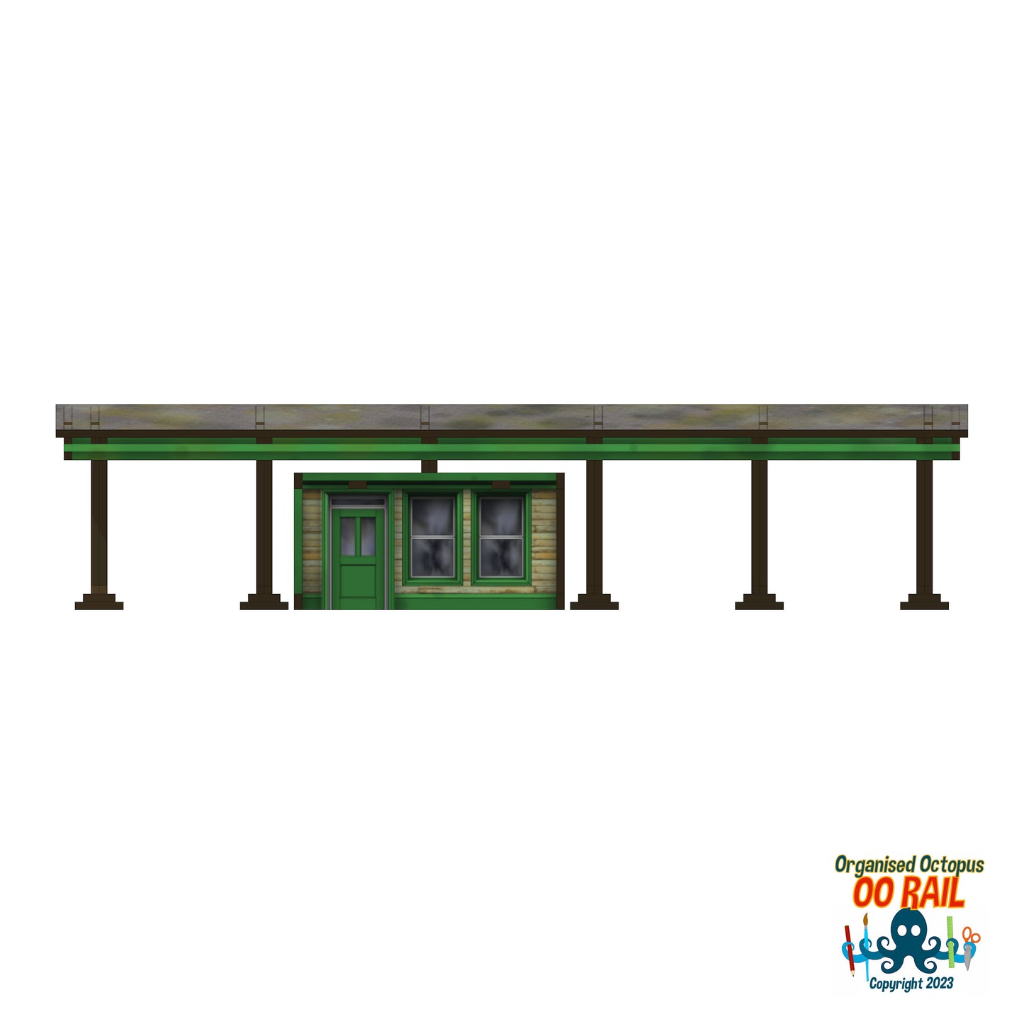 OO Scale 1900s Style Station with Canopy with Waiting Room