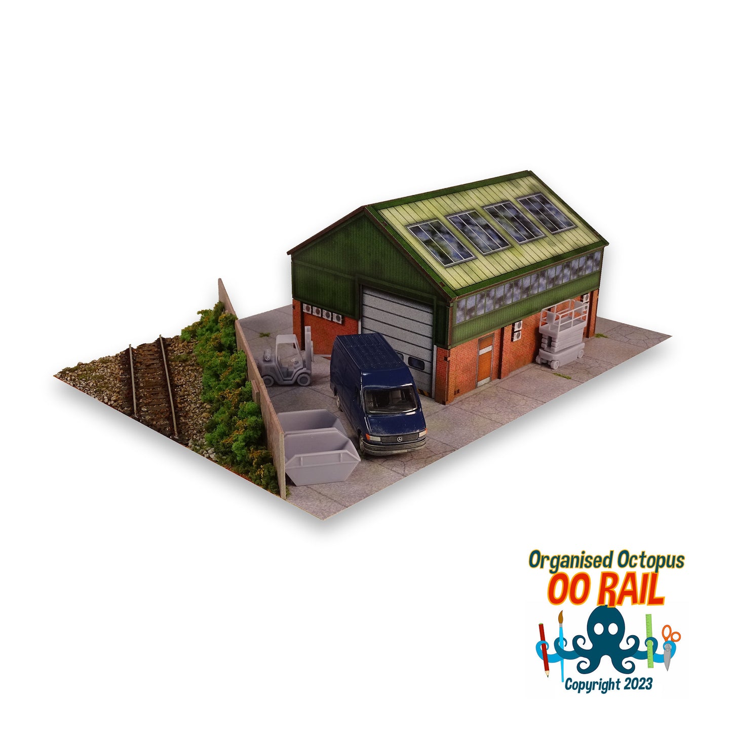 OO Scale Modern Small Industrial Unit with Mezzanine Office Floor