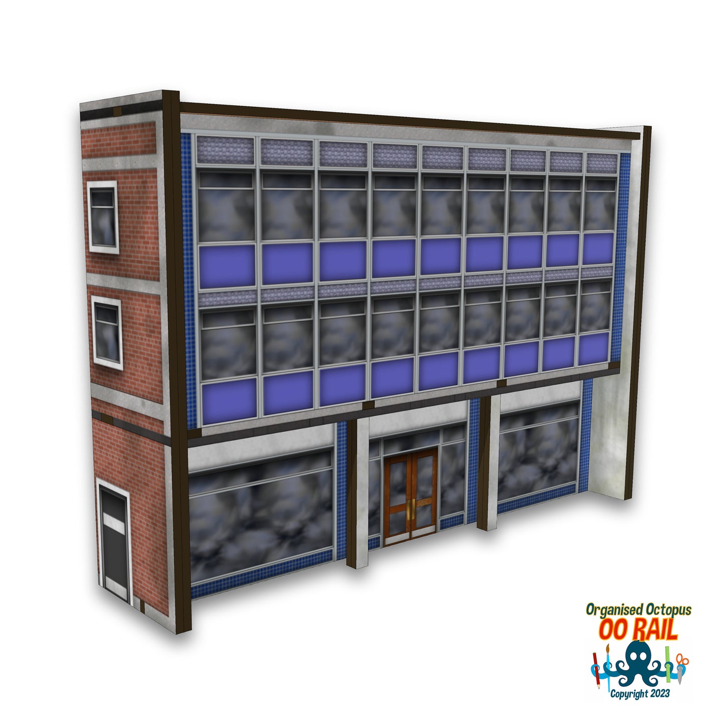 OO Scale 1970s Retail-Office-School Block