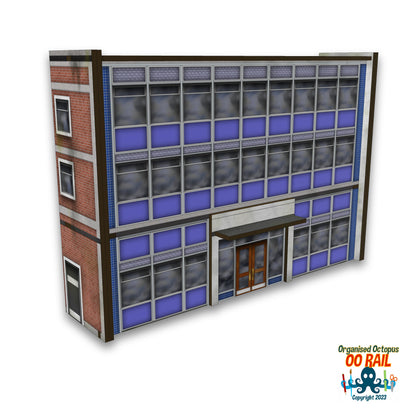 OO Scale 1970s Retail-Office-School Block Blue