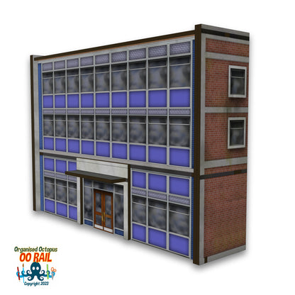 OO Scale 1970s Retail-Office-School Block Blue