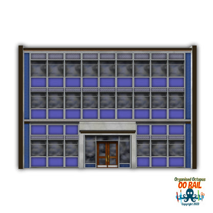 OO Scale 1970s Retail-Office-School Block Blue