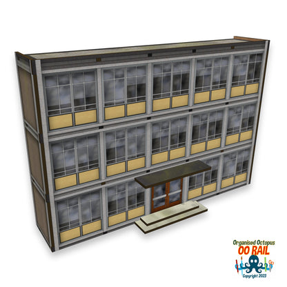 OO Scale 1970s Office/School Block - Front Beige (2)