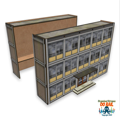 OO Scale 1970s Office/School Block - Front Beige (2)