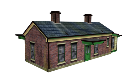 OO Scale 1900s Brick Branchline Station with Canopy and News Stand