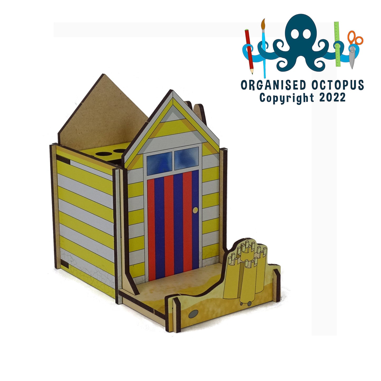 Beach Hut with Sand Castle (Yellow)